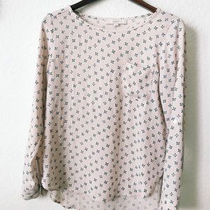 Loft Pink Floral Blouse